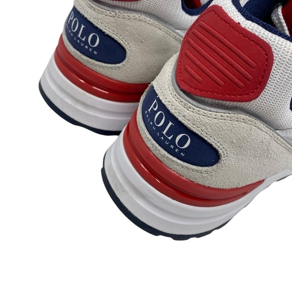 Polo Ralph Lauren Trackster 200 Sneakers Men’s Size 14 White, Blue & Red NWOB - Picture 6 of 12